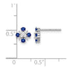 14k White Gold 2mm Round Blue Sapphire and Diamond Post Earrings