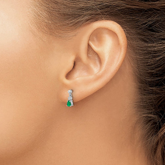 Diamond & Gemstone Dangle Post Earrings