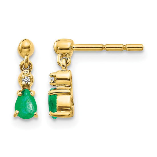 Diamond & Gemstone Dangle Post Earrings