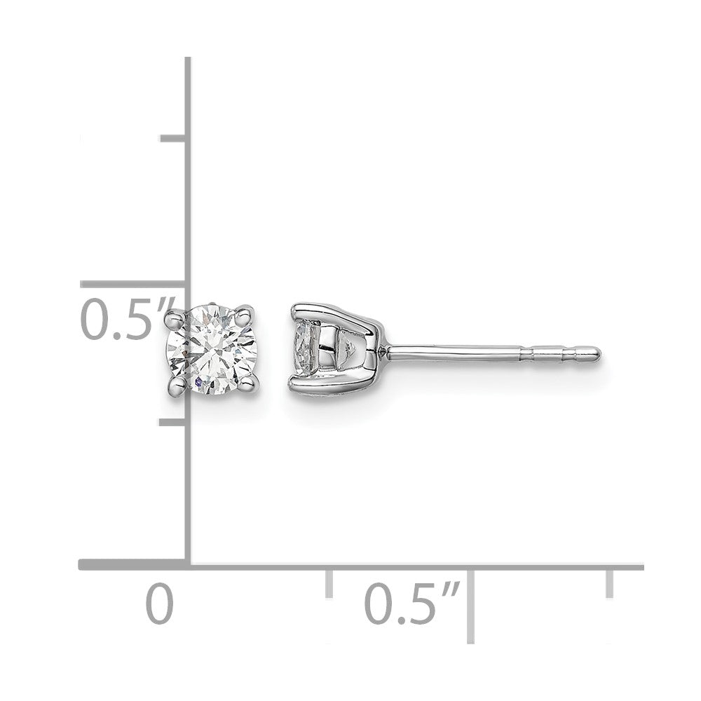 14k White Gold 1/2 carat Lab Grown Diamond VS/SI+ G+ Post Earrings
