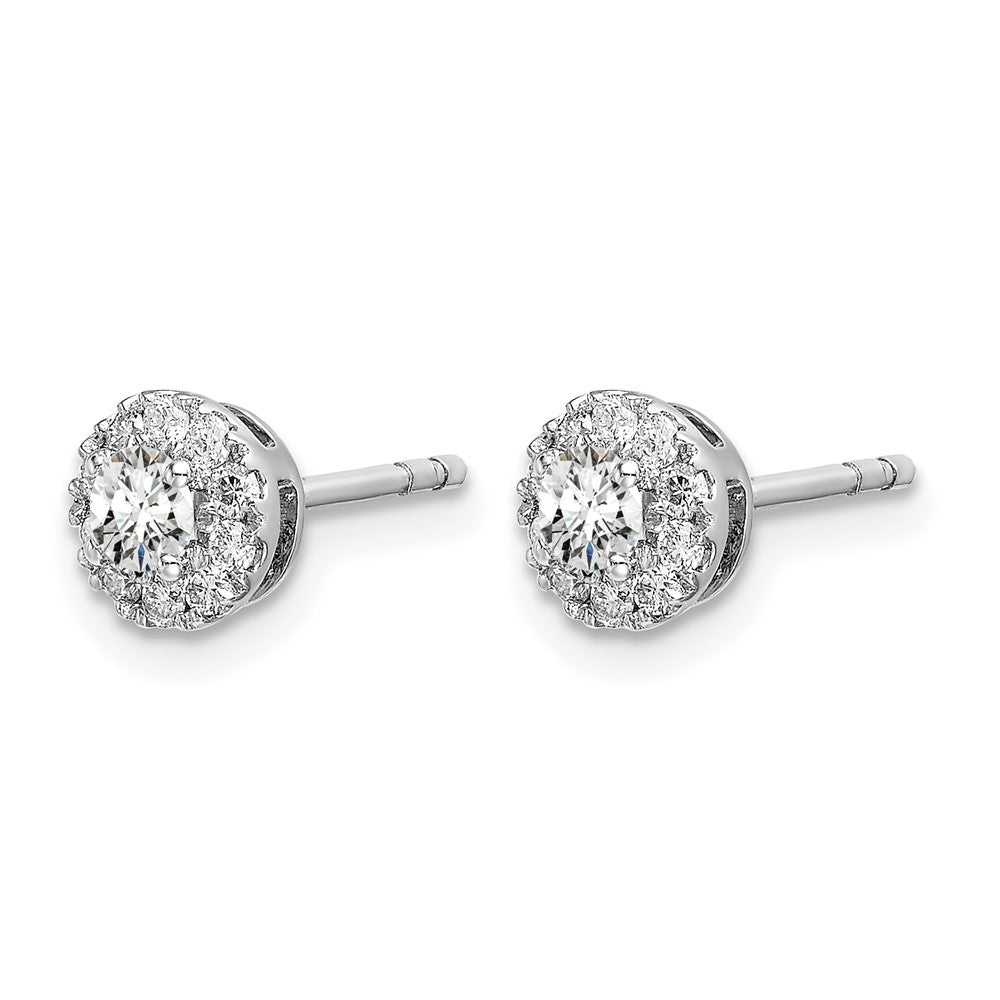Diamond Round Halo Earrings