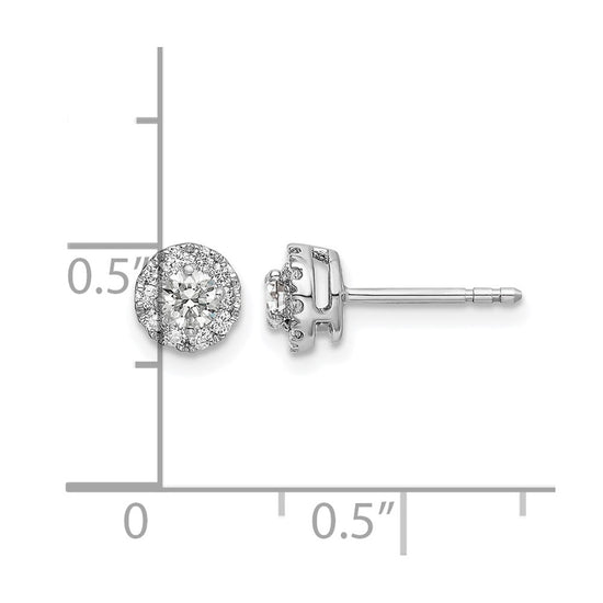Diamond Round Halo Earrings