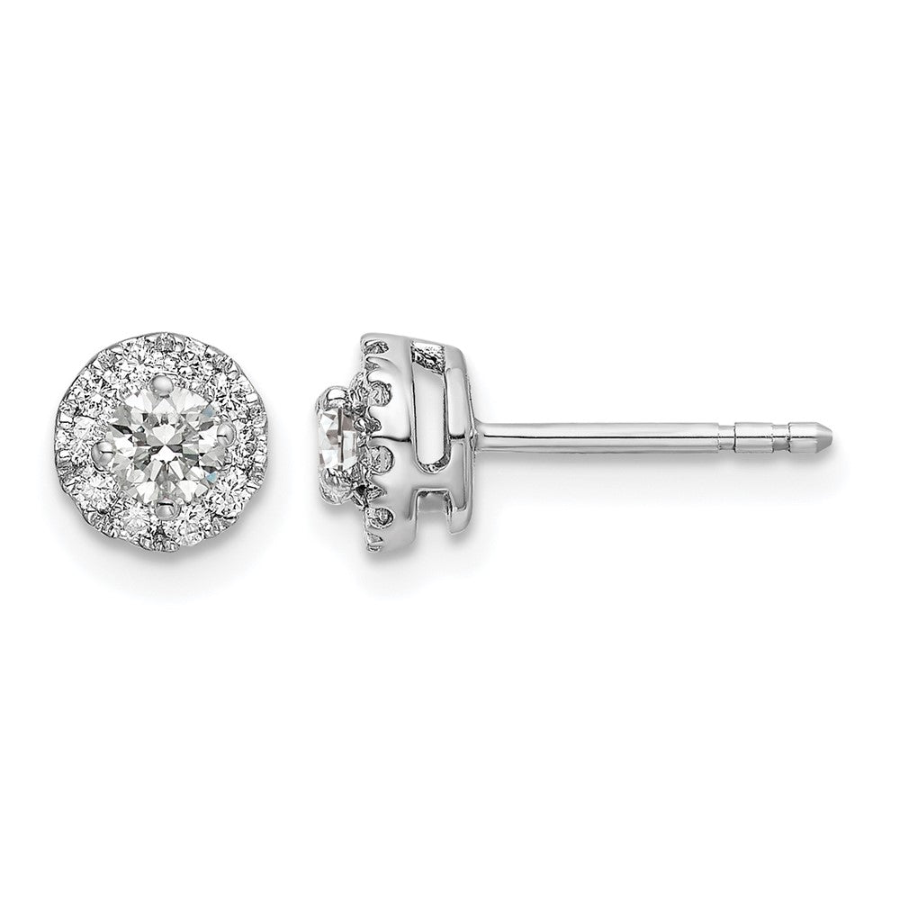 Diamond Round Halo Earrings