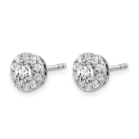 Diamond Round Halo Earrings