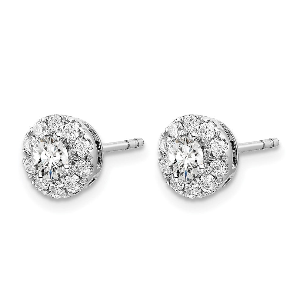 Diamond Round Halo Earrings