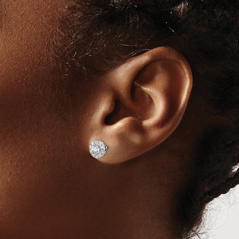 Diamond Round Halo Earrings