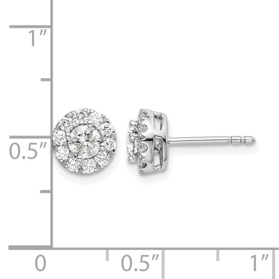 Diamond Round Halo Earrings