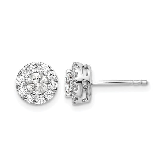 Diamond Round Halo Earrings