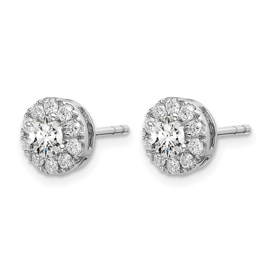 Diamond Round Halo Earrings