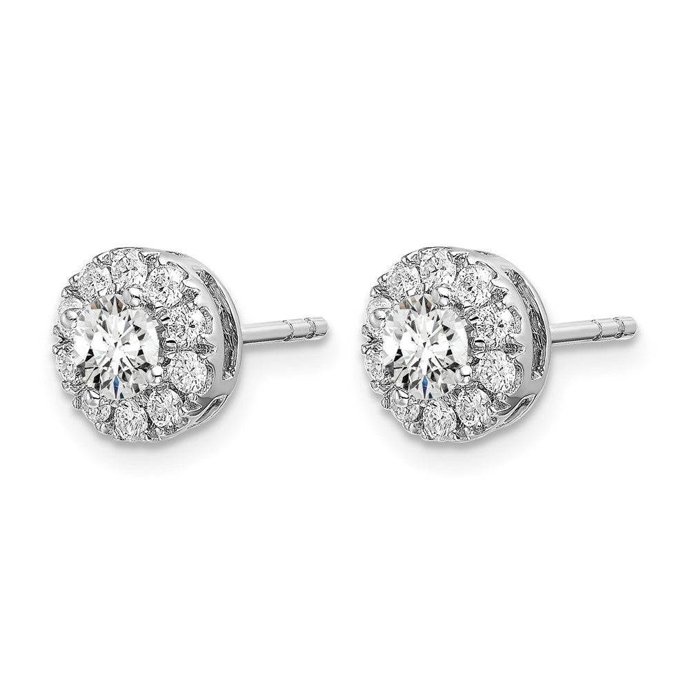 Diamond Round Halo Earrings