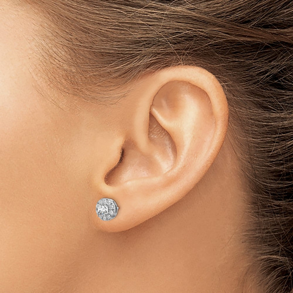 Diamond Round Halo Earrings