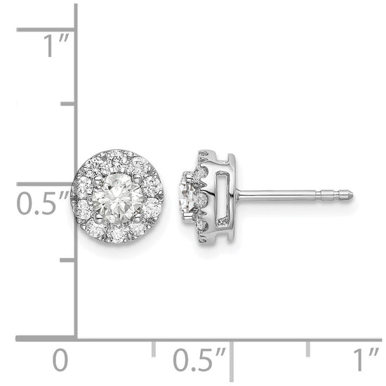 Diamond Round Halo Earrings