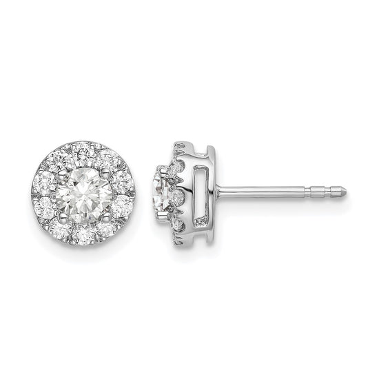Diamond Round Halo Earrings