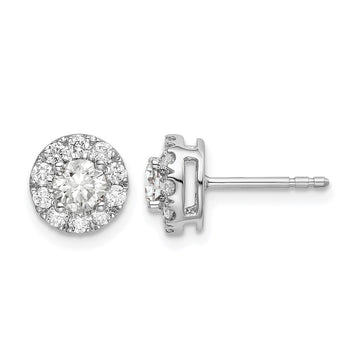 Diamond Round Halo Earrings