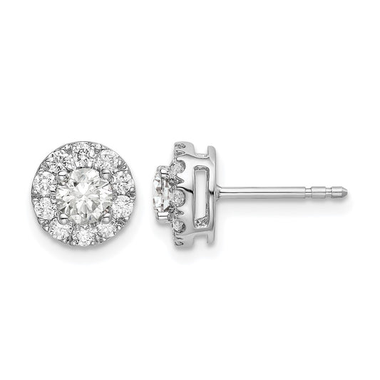 Diamond Round Halo Earrings