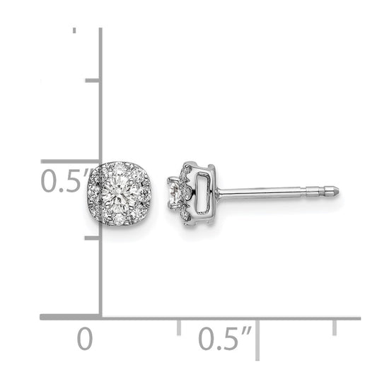 Diamond Cushion Halo Earrings