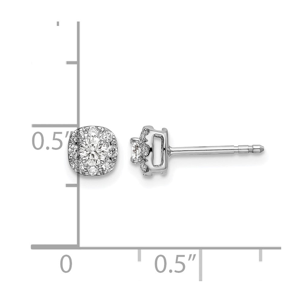 Diamond Cushion Halo Earrings