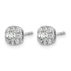 Diamond Cushion Halo Earrings