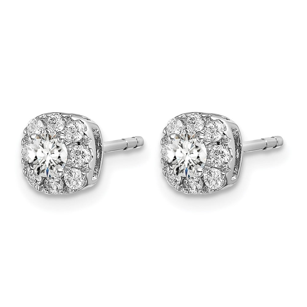 Diamond Cushion Halo Earrings