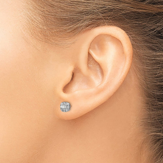 Diamond Cushion Halo Earrings