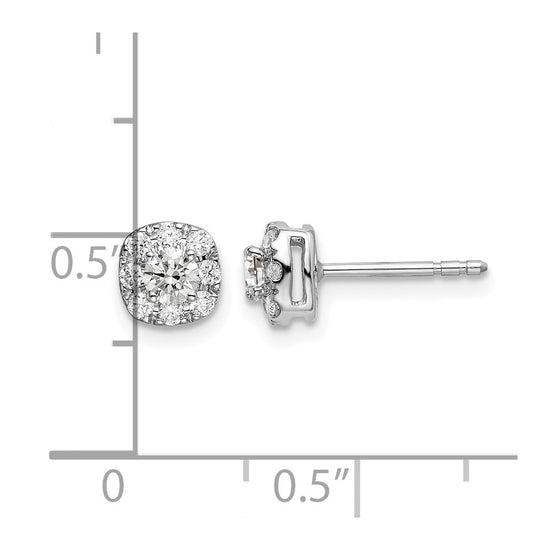 Diamond Cushion Halo Earrings