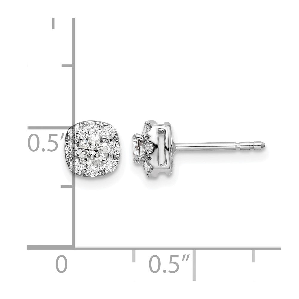 Diamond Cushion Halo Earrings