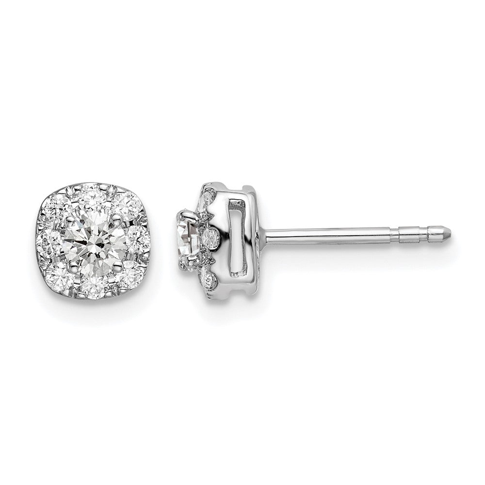 Diamond Cushion Halo Earrings