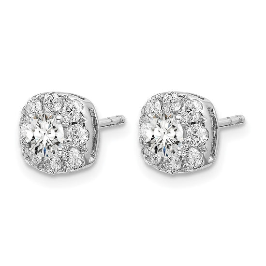 Diamond Cushion Halo Earrings
