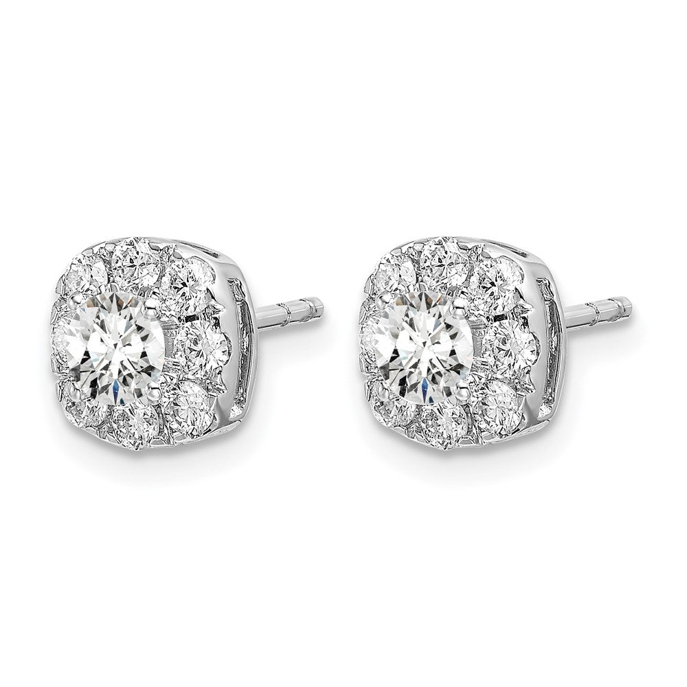 Diamond Cushion Halo Earrings