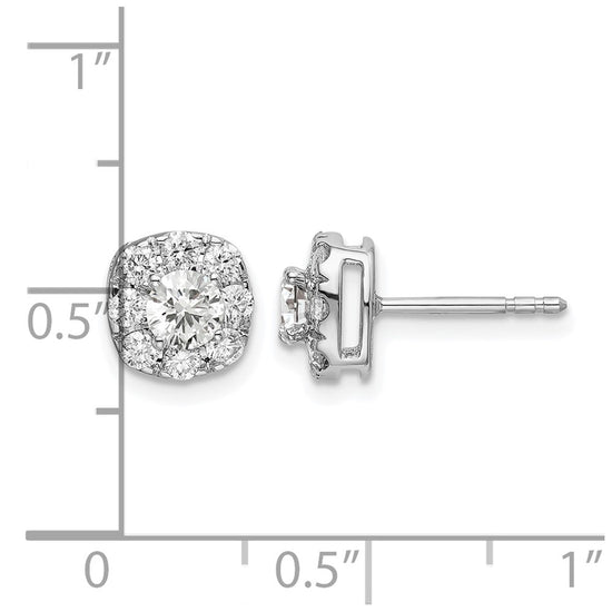 Diamond Cushion Halo Earrings