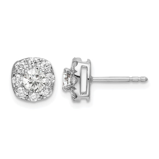 Diamond Cushion Halo Earrings