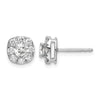 Diamond Cushion Halo Earrings