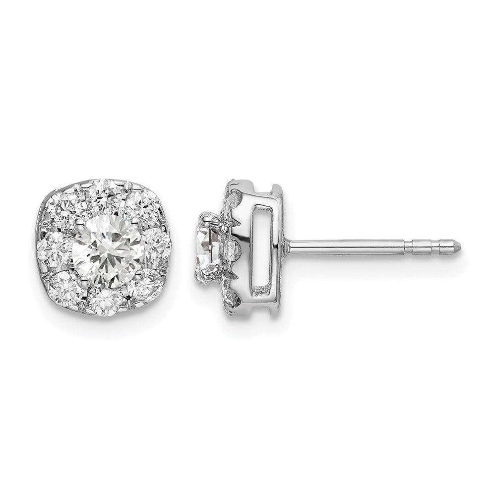 Diamond Cushion Halo Earrings
