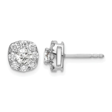 Diamond Cushion Halo Earrings