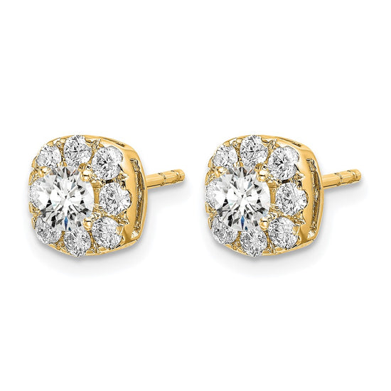 Diamond Cushion Halo Earrings