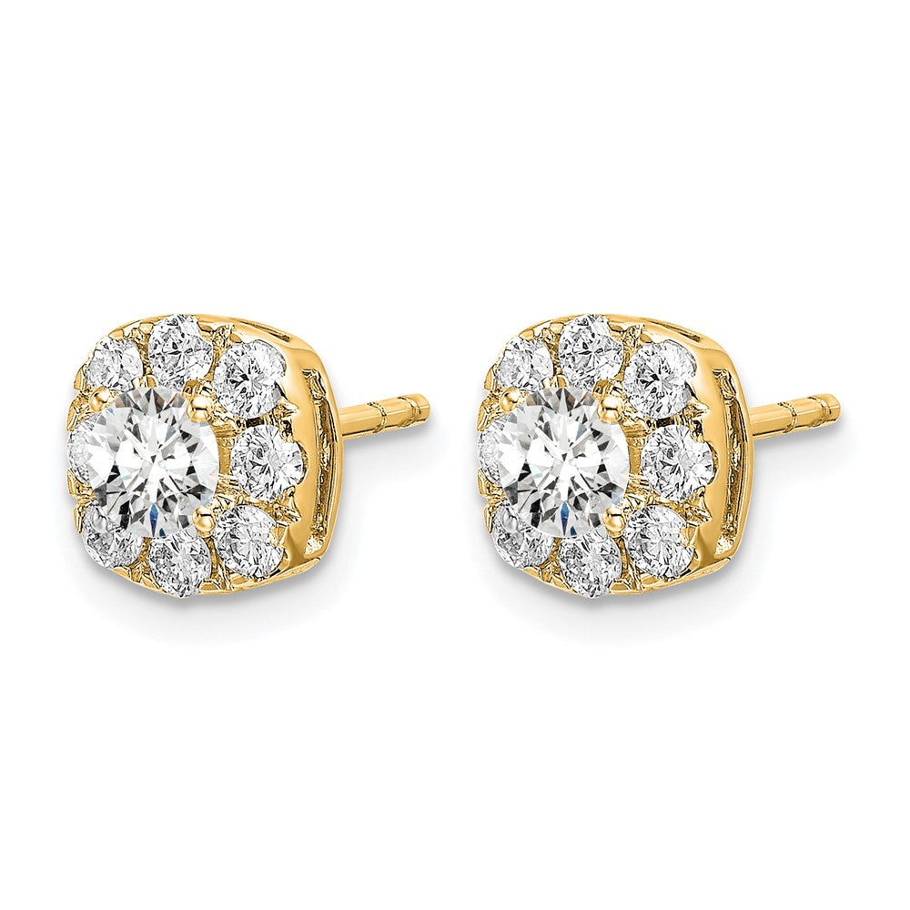 Diamond Cushion Halo Earrings