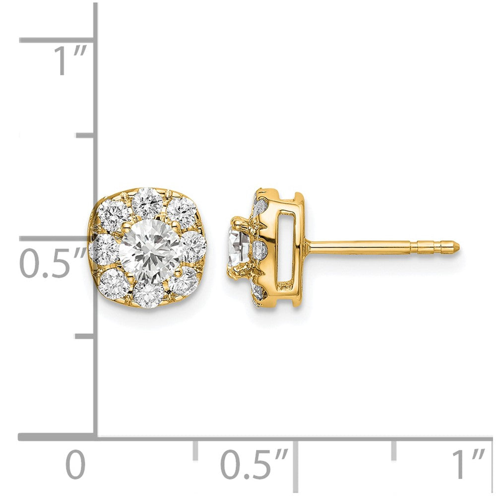 Diamond Cushion Halo Earrings