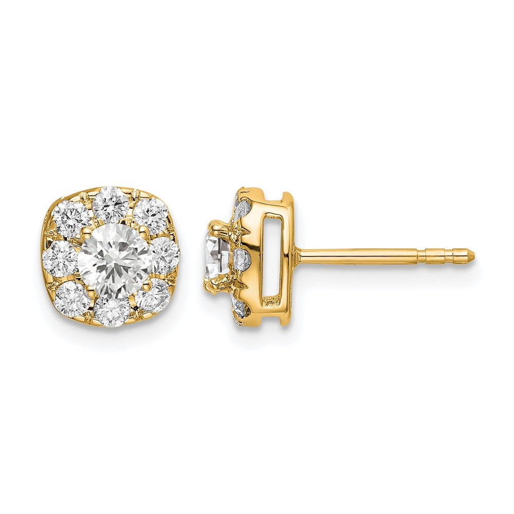 Diamond Cushion Halo Earrings