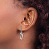 14k White Gold Polished Fancy 1/6 carat Diamond Dangle Post Earrings