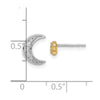 14k Two-tone 1/10 carat Diamond Crescent Moon and 3-Stars Mis-match Post Earrings