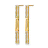 14k Polished 3 Rectangle Link 1/2 carat Diamond Post Earrings
