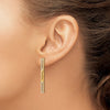 14k Polished 3 Rectangle Link 1/2 carat Diamond Post Earrings
