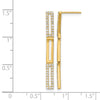 14k Polished 3 Rectangle Link 1/2 carat Diamond Post Earrings
