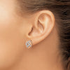 14k Rose Gold Polished 1/4 carat Diamond Love Knot Post Earrings