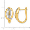 14k 1/3 carat Diamond Fancy Oval Hinged Hoop Earrings