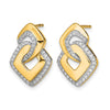 14k Polished 1/3 carat Diamond Fancy Shaped Post Earrings