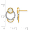 14k Polished 1/5 carat Diamond and Opal Circle Post Earrings