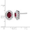 Oval Gemstone & Diamond Halo Post Earrings