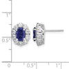 Oval Gemstone & Diamond Halo Post Earrings