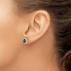 Oval Gemstone & Diamond Halo Post Earrings